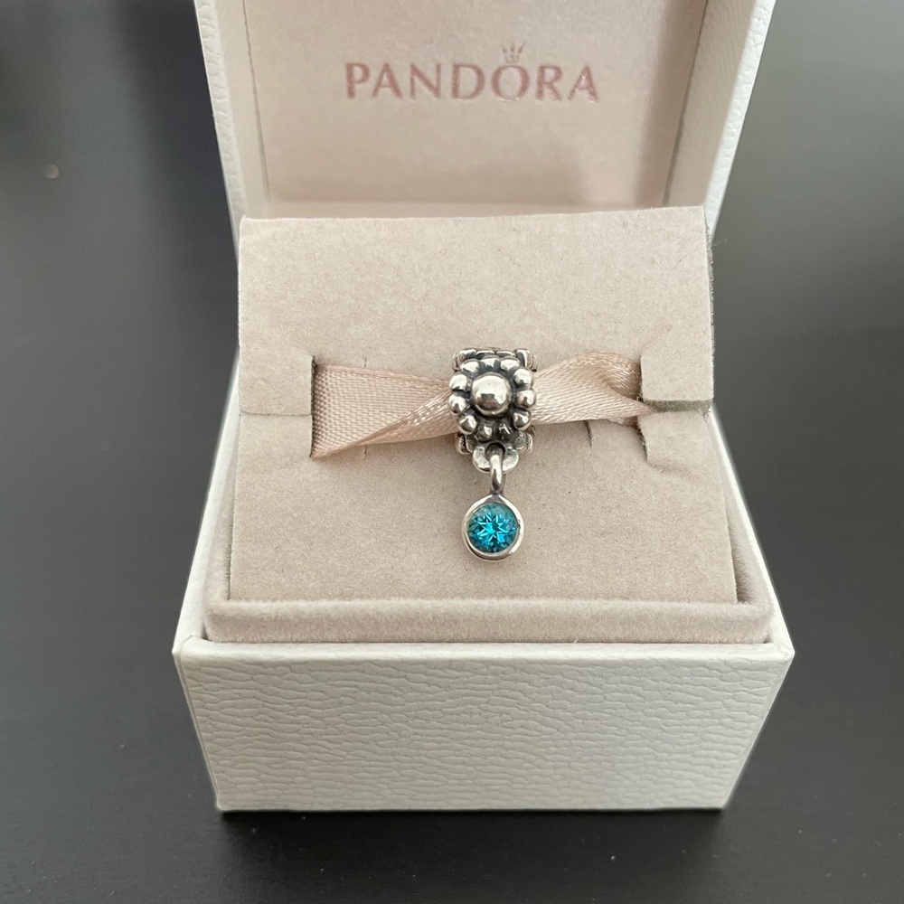 Pandora Blue Topaz Daisy Dangle